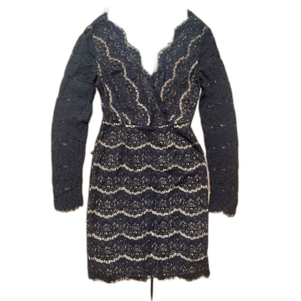 Francesca's Backless Lace Mini Dress Black Size XS